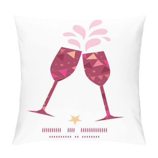 Personality  Vector Christmas Decorations Flags Toasting Wine Glasses Silhouettes Pattern Frame Pillow Covers