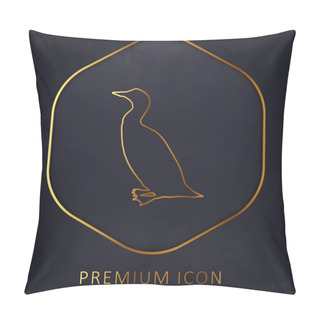 Personality  Bird Loon Shape Golden Line Premium Logo Or Icon Pillow Covers