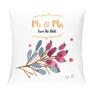 Personality  Watercolor Painted Floral Card Pillow Covers