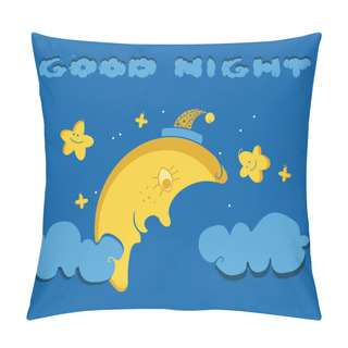 Personality  A Funny Picture Of A Smiling Moon Pillow Covers