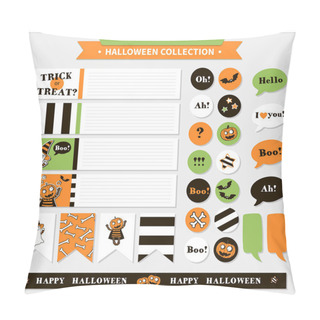 Personality  Halloween Vector Printable Set. Pillow Covers