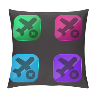 Personality  Air Plane Four Color Glass Button Icon Pillow Covers