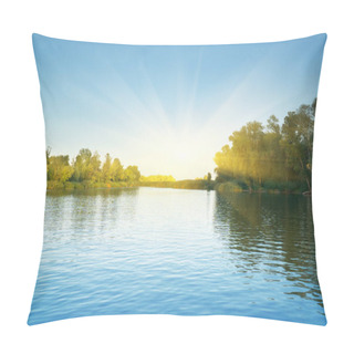 Personality  River And Spring Forest. Nature Compositon. Pillow Covers