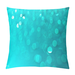 Personality  Turquoise Christmas Lights Background Pillow Covers