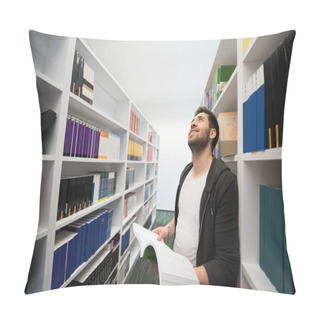 Personality  Student Study  In School Library Pillow Covers