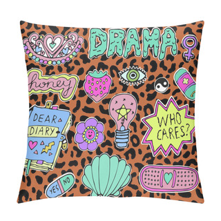 Personality  Trendy Teen Stickers Pillow Covers