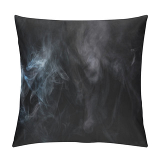 Personality  Abstract Background With Grey Smoky Swirl On Black Pillow Covers