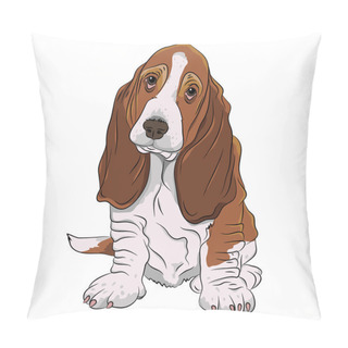 Personality  Basset Hound Puppy Realistic Pillow Covers