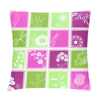 Personality  Computer Icons With Flowers And Branches Pillow Covers