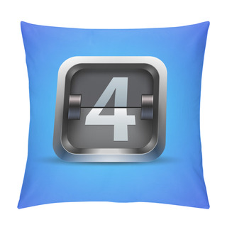 Personality  Number 4 From Mechanical Scoreboard Alphabet Pillow Covers