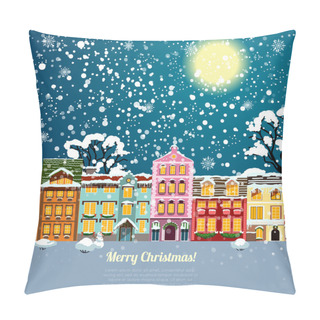 Personality  Christmas House Background Pillow Covers