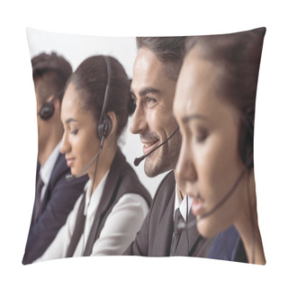 Personality  Call Center Operators In Headsets  Pillow Covers