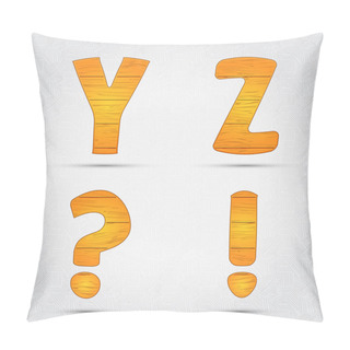 Personality  Wooden Vector Font. Y, Z Pillow Covers