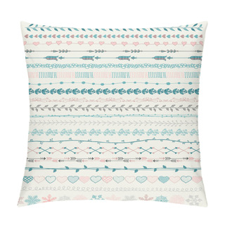 Personality  Big Set Of Hand-Drawn Seamless Borders Pillow Covers