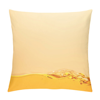 Personality  Smooth Yellow Bright Liquid Isolated On Yellow Pillow Covers
