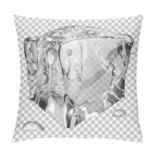 Personality  Transparent Ice Cube With Water Drops Pillow Covers