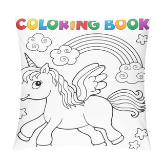 Personality  Coloring Book Stylized Unicorn Theme 2 Pillow Covers