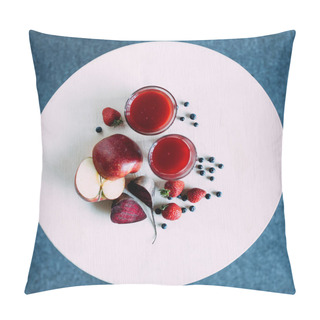 Personality  Red Smoothie In Glasses Pillow Covers