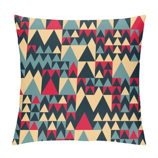 Personality  Vector Seamless Red Navy Blue Tan Colors Geometric Irregular Triangle Square Pattern Pillow Covers