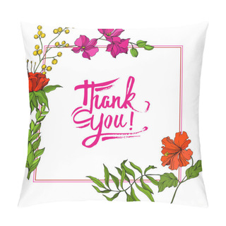 Personality  Vector Tropical Botanical Flower. Exotic Tropical Hawaiian Summer. Engraved Ink Art. Frame Border Ornament Square. Pillow Covers