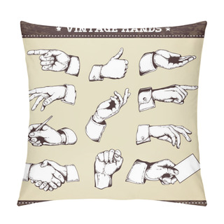 Personality  Set Of Vintage Hands Pillow Covers