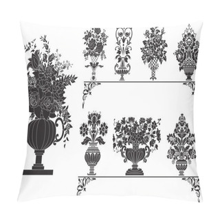 Personality  Antique Vases With Flowers Pillow Covers