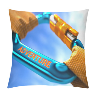 Personality  Adventure On Blue Carabine With A Orange Ropes. Pillow Covers