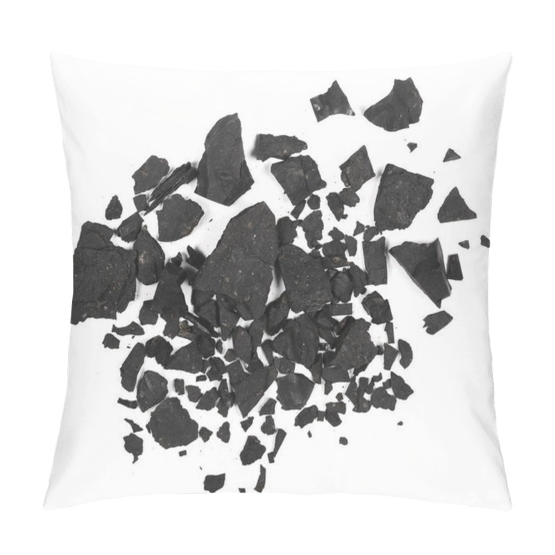 Personality  Pile Black Coal Isolated On White Texture, Top View Pillow Covers