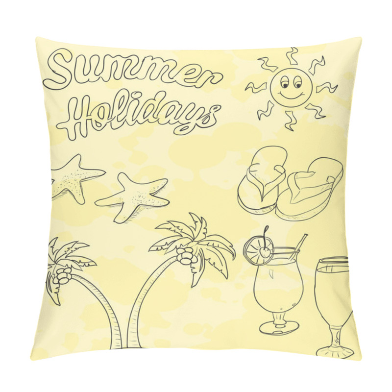 Personality  Summer holidays picture vector illustration   pillow covers