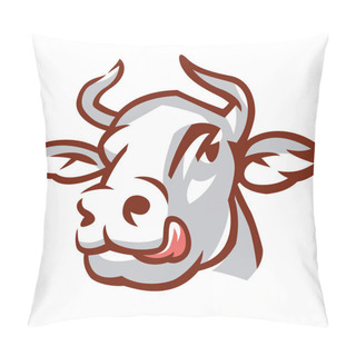 Personality  Head Of White Cow Pillow Covers