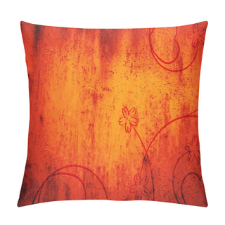 Personality  Grunge Red Background With Cool Vintage Pillow Covers