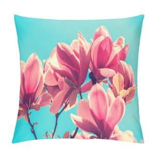 Personality  Blossoming Magnolia Flowers. Springtime. Pillow Covers