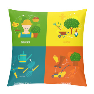 Personality  Vegetable Garden Flat Icons Composition Pillow Covers