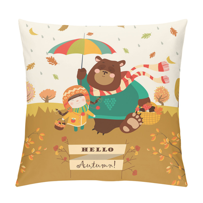Personalise  Hello Autumn Cartoon pillow covers