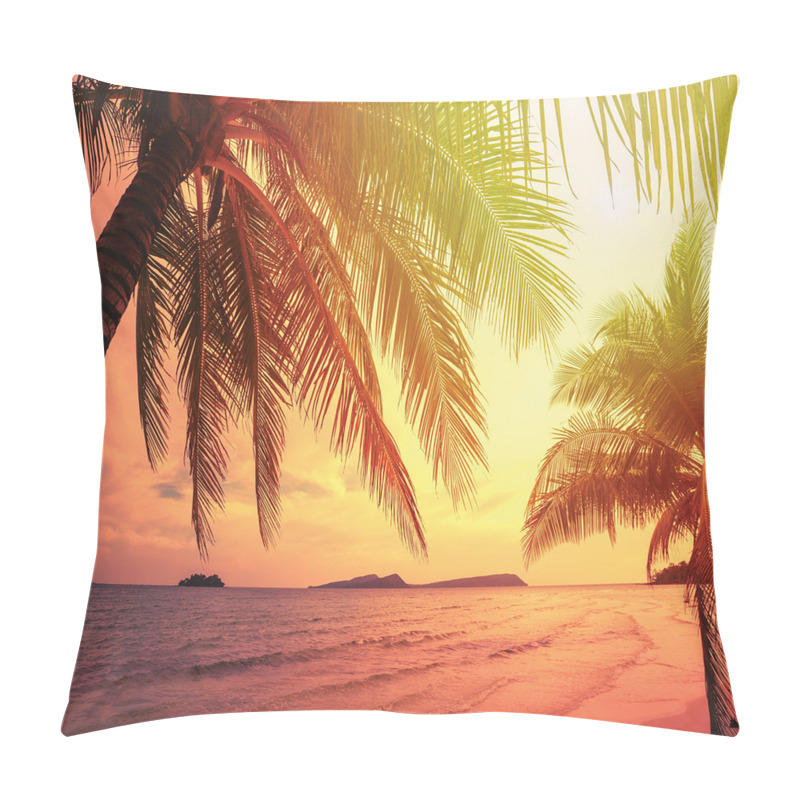 Personalise  Sunset at Beach in Warm Tones pillow covers