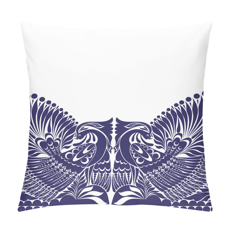Customizable  Polish Flourish Bird Print pillow covers