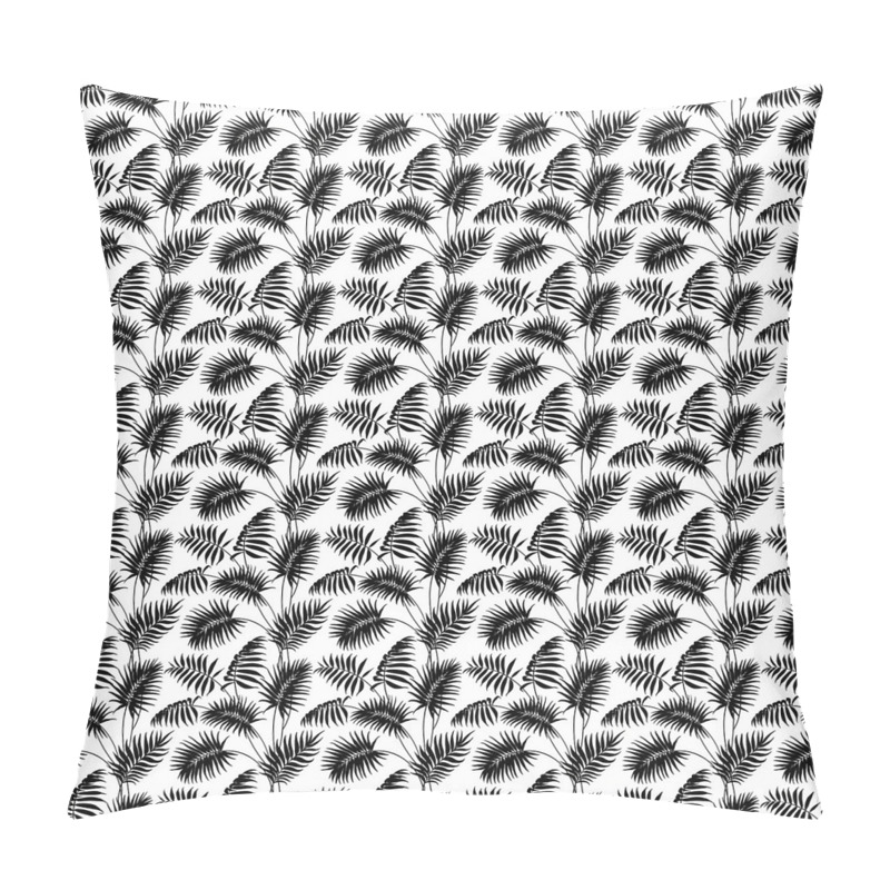 Personalise  Retro Monochrome Foliage Art pillow covers