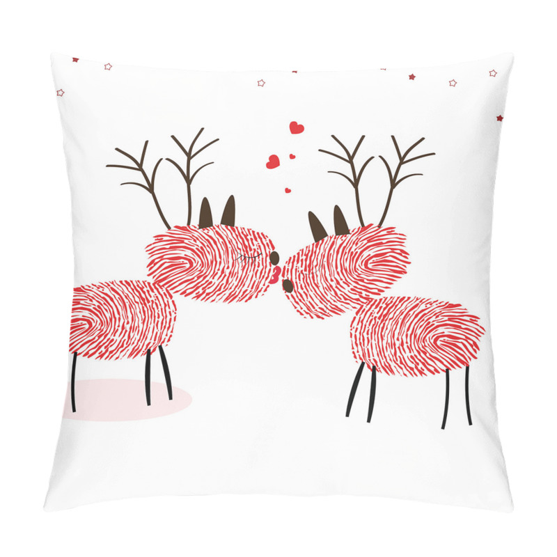 Personality  Reindeer with Finger Prints pillow covers