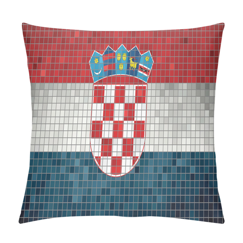 Personalise  Flag with Mosaic Squares pillow covers