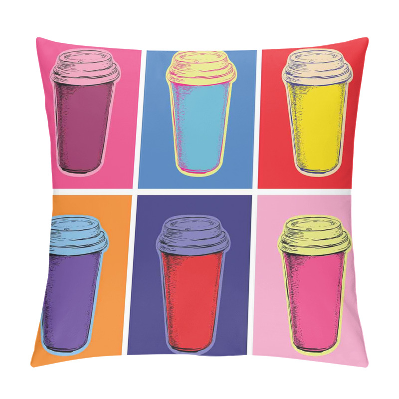 Personalise Modern Pop Art Cups pillow covers