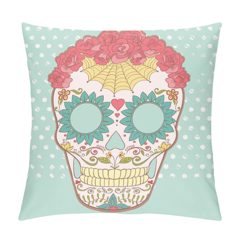 Personalise  Floral Lady Skull pillow covers