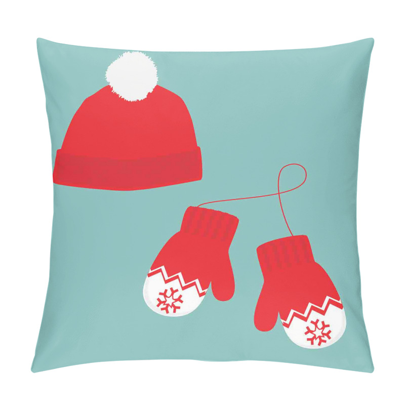 Personality Pair of Mittens Hat pillow covers