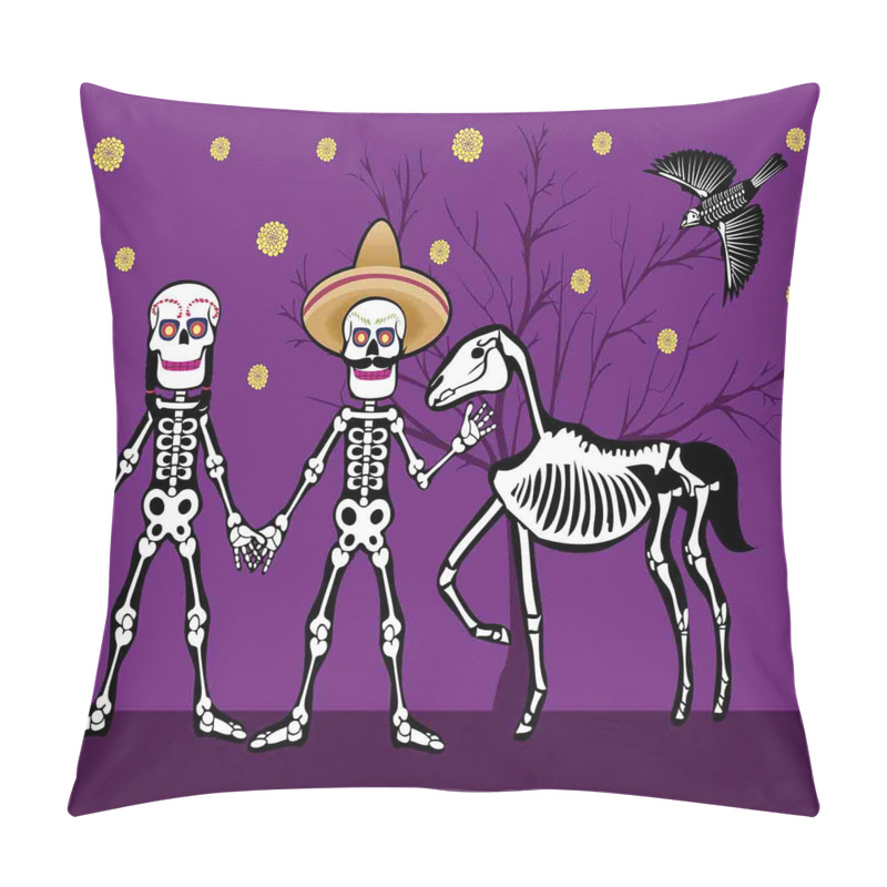 Custom  Skeleton Couple pillow covers