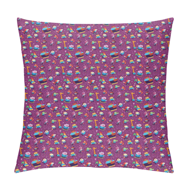 Personalise  Kids School Animals Math pillow covers
