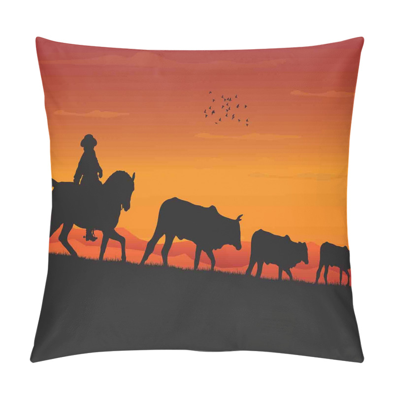 Custom  Silhouette Farm Cow Herd pillow covers