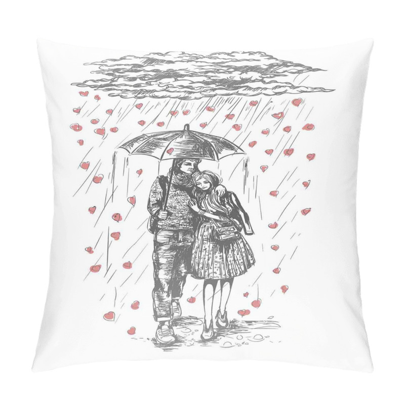 Personalise Couple on Rainy Day pillow covers