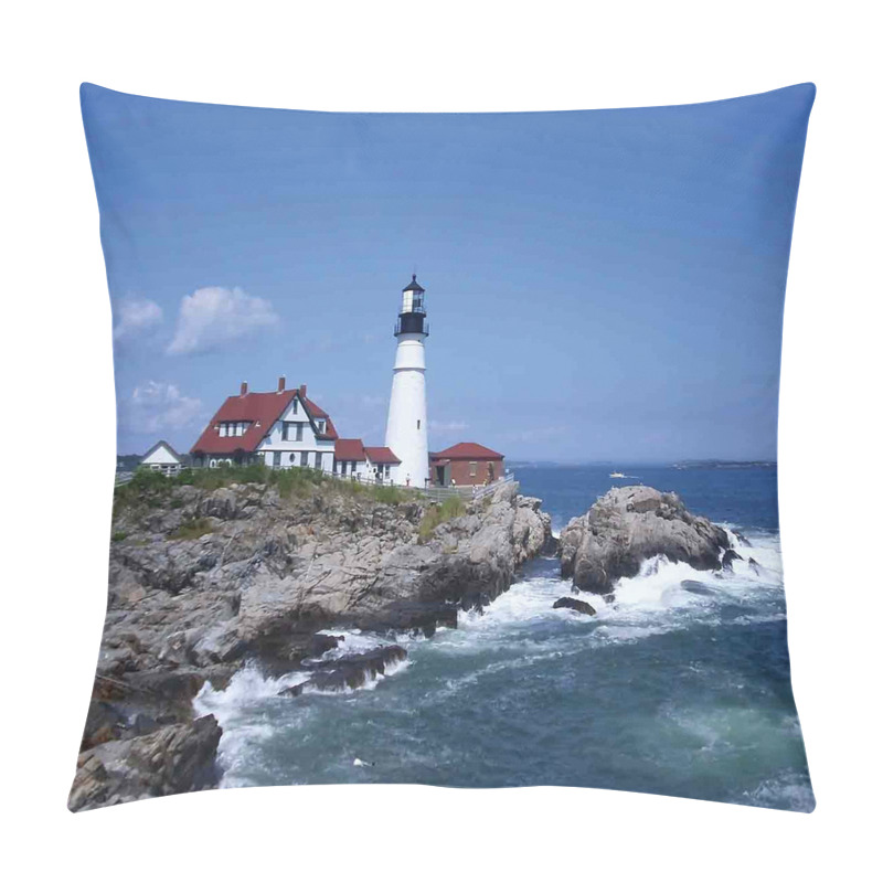 Customizable Lighthouse House on Rock pillow covers