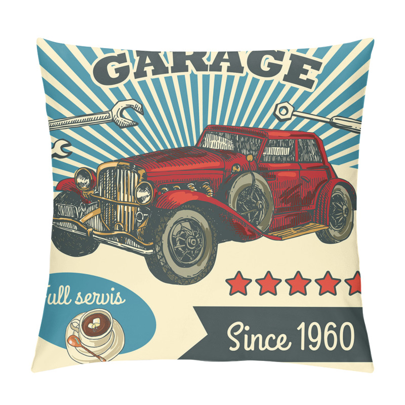 Personality  Retro Car Garage Art pillow covers