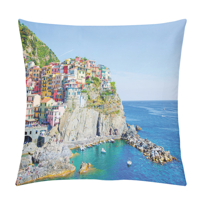 Personalise  Colorful Coastal Village pillow covers