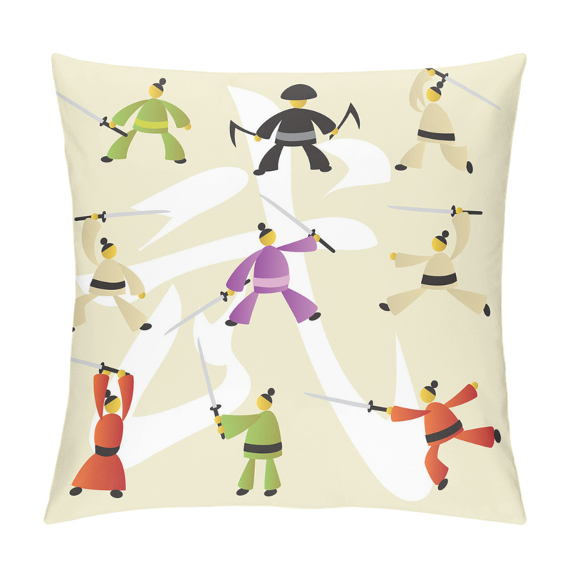 Personalise  Japanese Martial Art Icons pillow covers